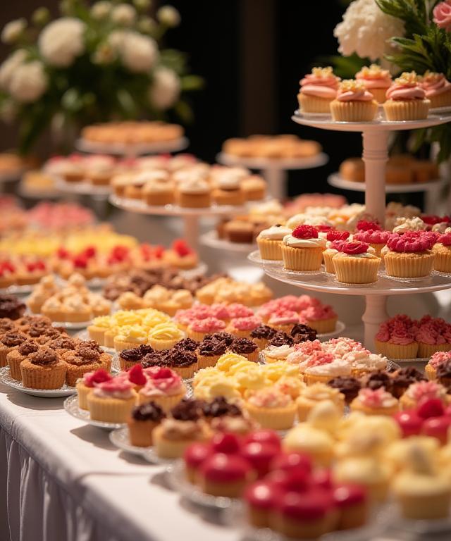 A lavish dessert table catered by Momentum Munchies for an event.